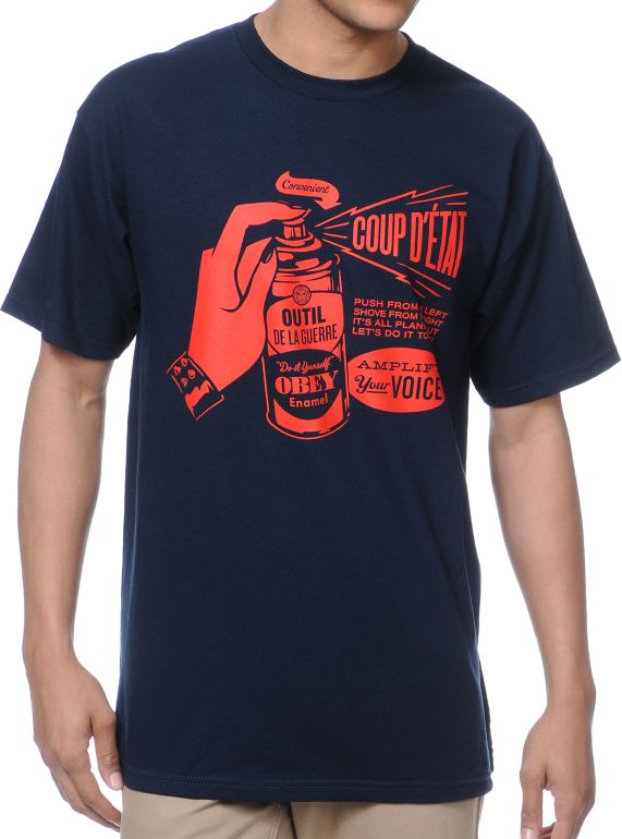 Obey Coup DEtat Navy Tee Shirt