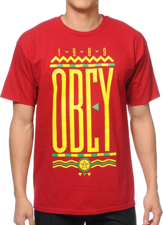 Obey Colours Red Tee Shirt