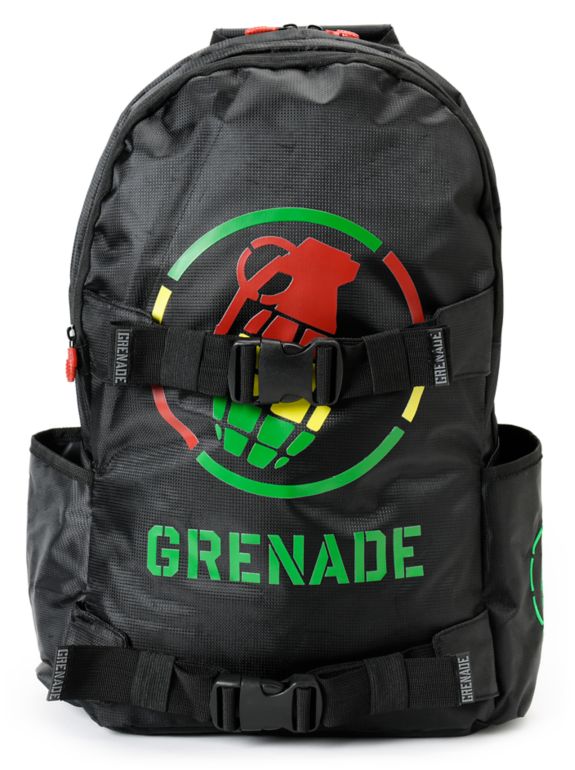Grenade Black & Rasta Logo Backpack