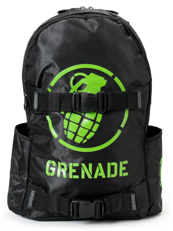 Grenade Black & Green Logo Backpack