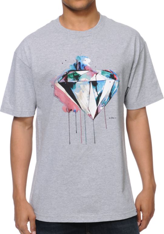 Diamond Supply I Art You Heather Grey Tee Shirt
