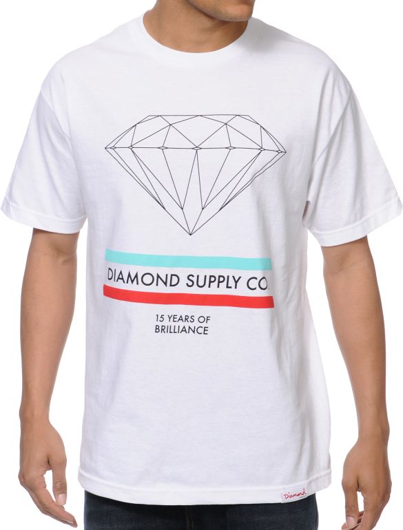 Diamond Supply 15 Years Brilliance White Tee Shirt