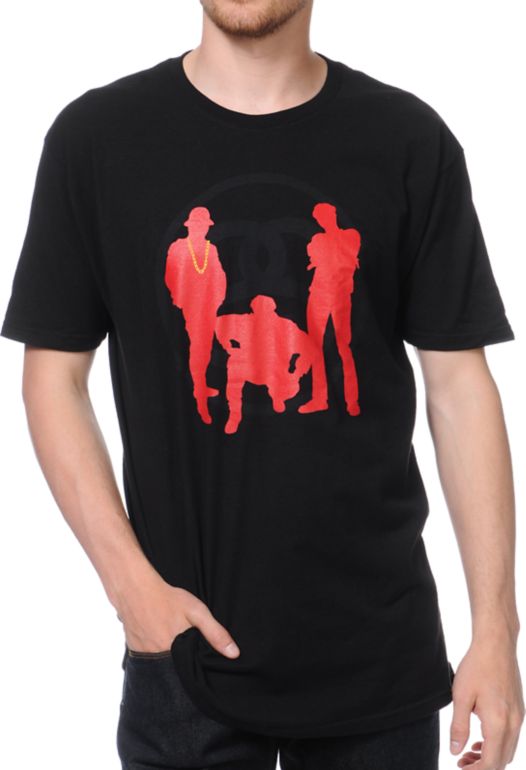 Stussy Link Posse Black & Red Tee Shirt