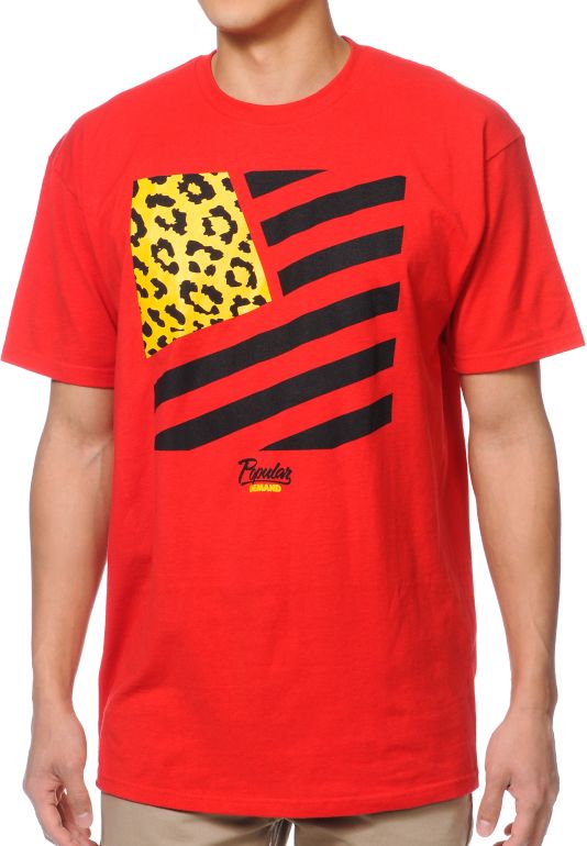 Popular Demand Squared Flag Red Tee Shirt