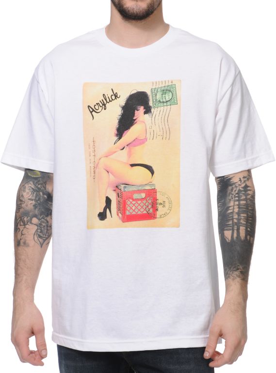 Acrylick Pinup White Tee Shirt