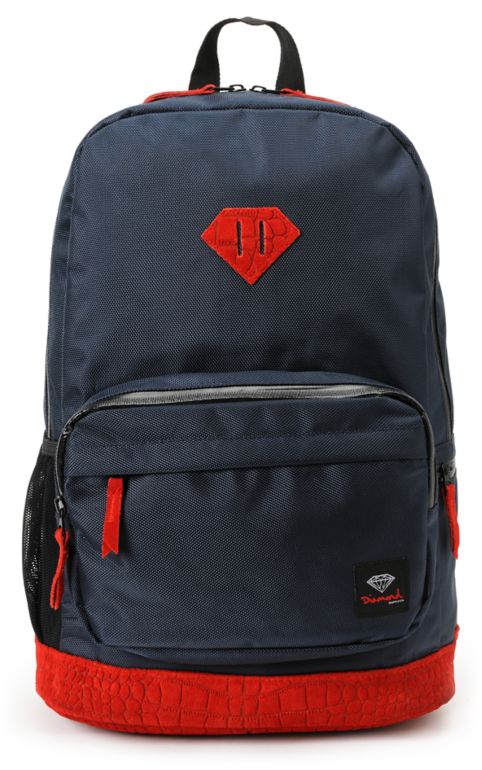 Diamond Supply Co. Diamond Navy & Red Croc School Life Backpack