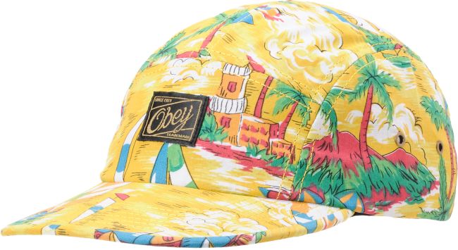 Obey Maui Yellow 5 Panel Hat