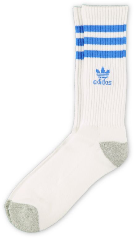 Adidas Originals White & Blue Crew Socks
