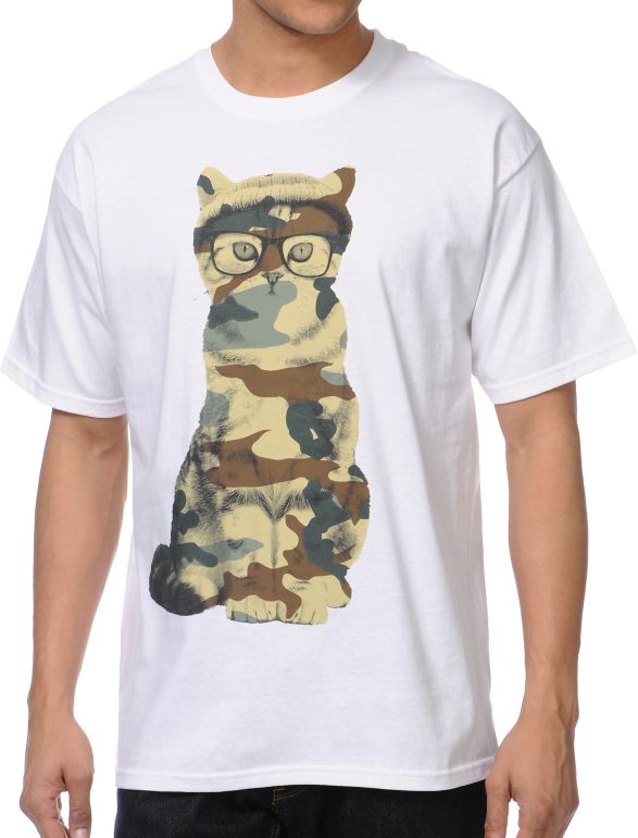 A-Lab Mash Cat White Tee Shirt