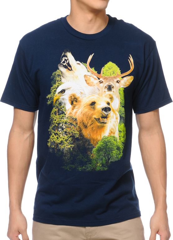 A-Lab Forest Creatures Navy Tee Shirt