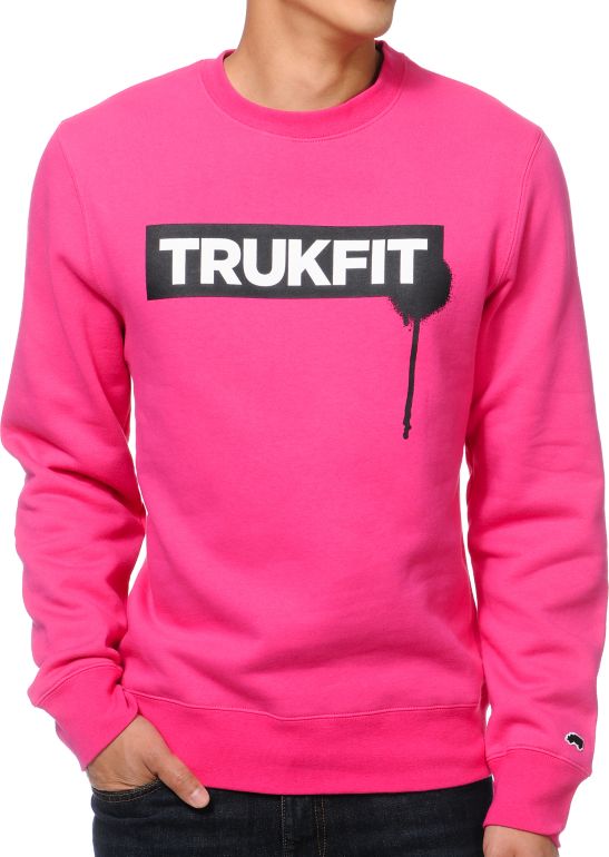 Trukfit Drip Pink Crew Neck Sweatshirt