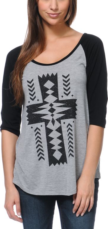 Empyre Girls Native Cross Baseball Tee Shirt