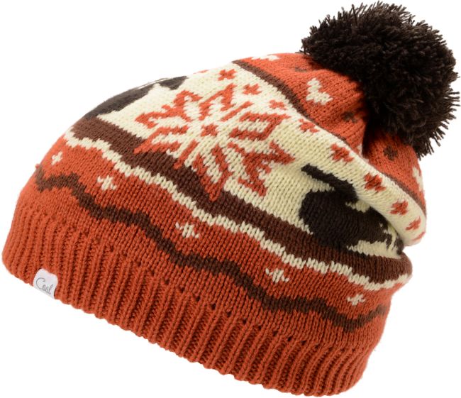 Coal Girls Heidi Dueling Squirrels Orange Pom Beanie