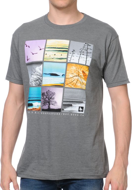 Hippy Tree Frame Tee Grey Tee Shirt