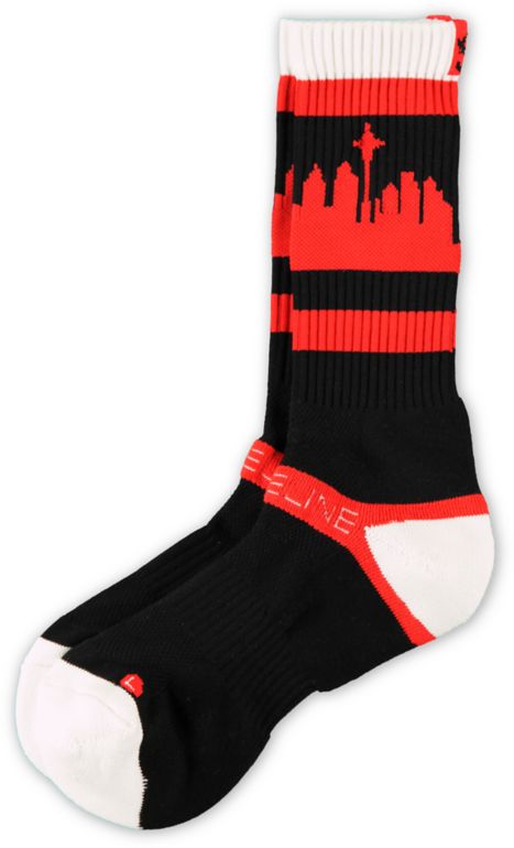 Strideline Classic SeaTown White Top & Red Crew Socks