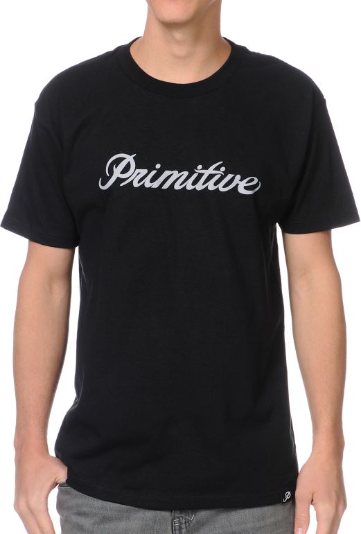 Primitive Signature Script Black Tee Shirt