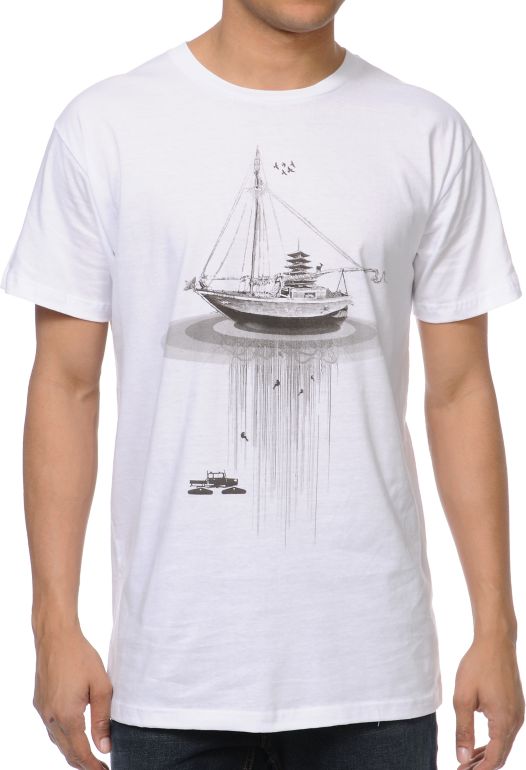 Spacecraft Adrift White Tee Shirt