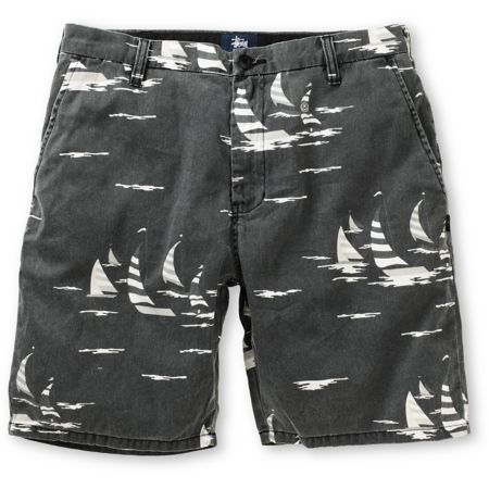 Stussy Sailing Black Print Chino Shorts