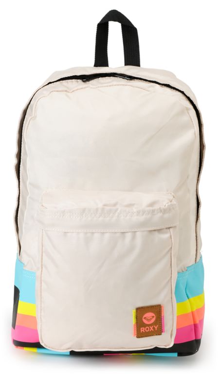 Roxy Musing Cream & Stripe Backpack