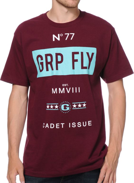 Group Fly Cadet Issue Burgundy & Mint Tee Shirt