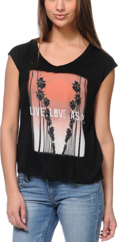 Lira ASAP Black Open Back Tee Shirt