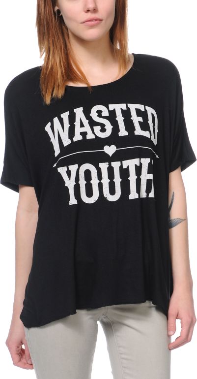 Lira Wasted Black Oversized Tee Shirt