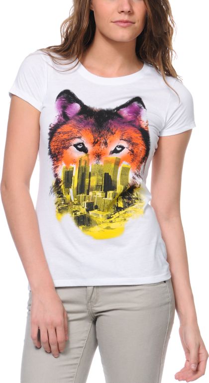 Bitter Sweet City Wolf White Tee Shirt