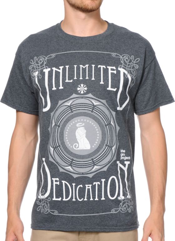 The Gro Project Unlimited Dedication Charcoal Tee Shirt