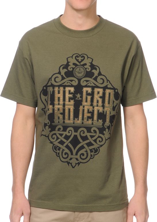 The Gro Project Nouveau Dark Green Tee Shirt