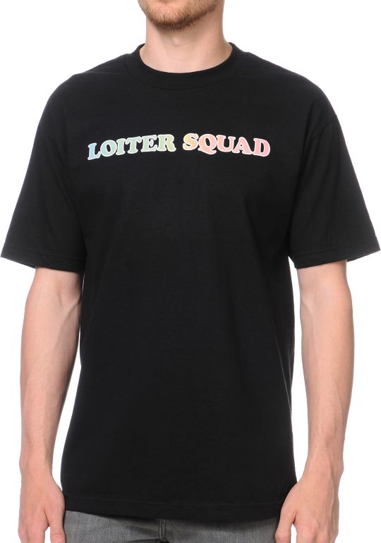 Odd Future Loiter Squad Logo Black Tee Shirt