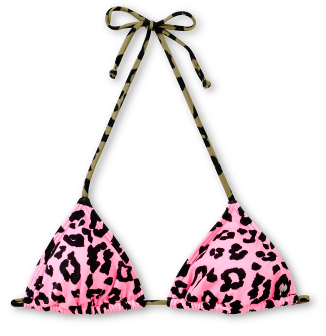 Billabong Cheetah Neon Pink Triangle Bikini Top