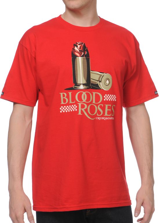 Crooks and Castles Blood Roses Red Tee Shirt
