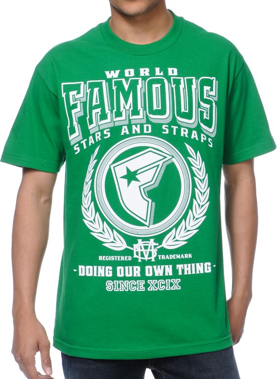 Famous Stars & Straps 99 Crest Green Tee Shirt