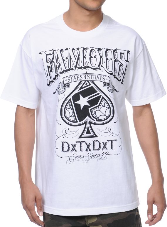 Famous Stars & Straps Strapped Spade White Tee Shirt
