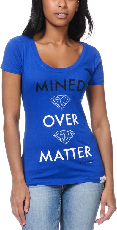 Diamond Supply Girls Mined Over Matter Blue Tee Shirt