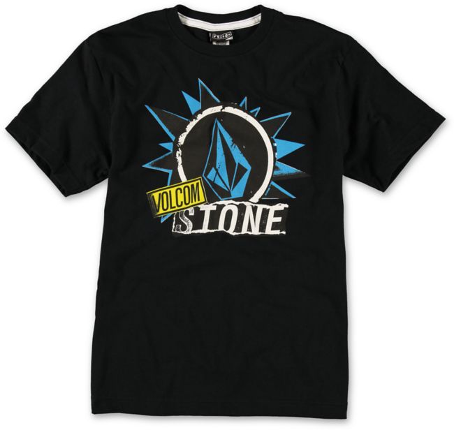 Volcom Boys Pasted Black Tee Shirt