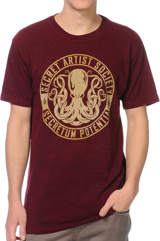 Secret Artist Secret Seal Burgundy Tee Shirt