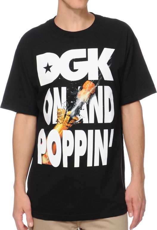 DGK On And Poppin Black Tee Shirt