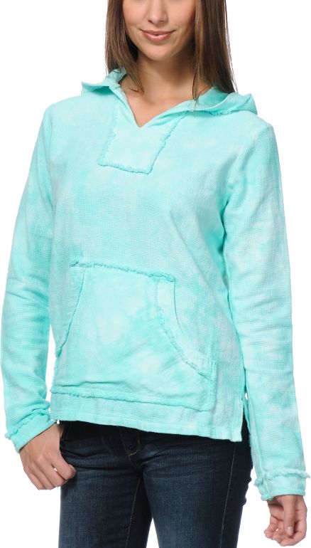 Senor Lopez Mint Tie Dye Lightweight Poncho