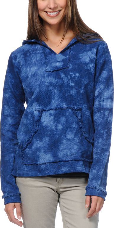 Senor Lopez Blue Tie Dye Lightweight Poncho