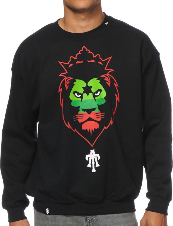 Teruo Imperial Lion Black Crew Neck Sweatshirt