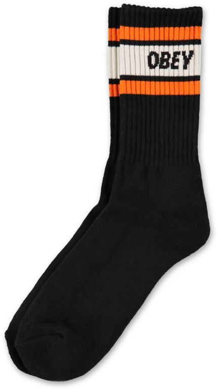 Obey Cooper Black & Orange Crew Socks
