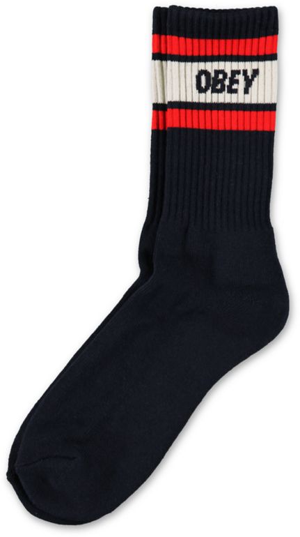 Obey Cooper Navy & Red Crew Sock