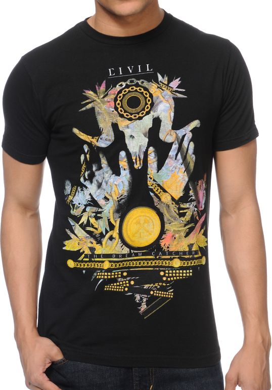Civil Dream Catcher Black Tee Shirt