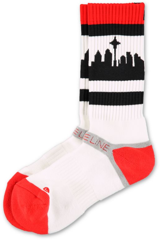 Strideline SeaTown Red, Black & White Crew Socks
