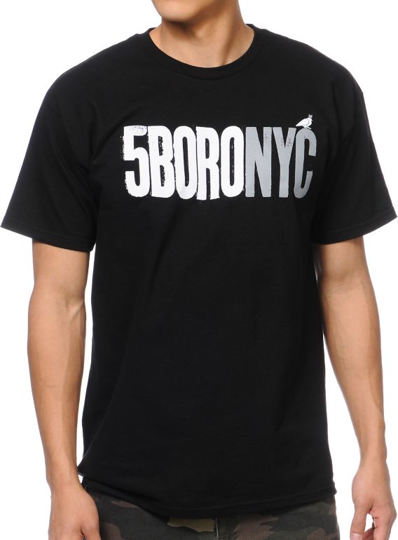 5BORO Letterpress Black Tee Shirt