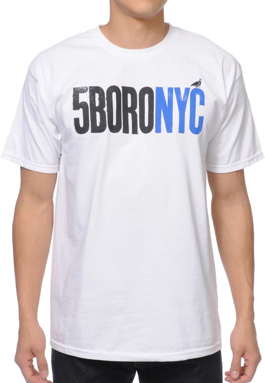 5BORO Letterpress White Tee Shirt