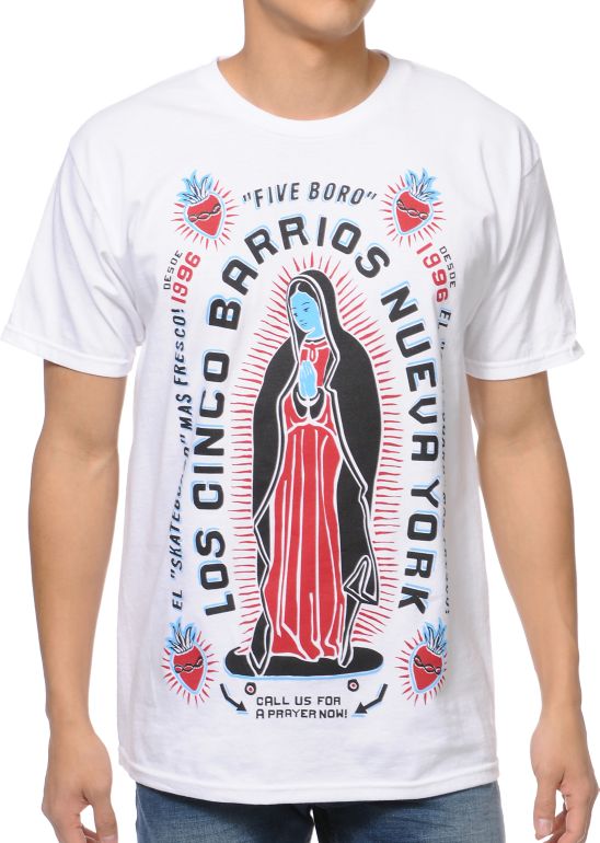 5BORO Cinco Borrios White Tee Shirt