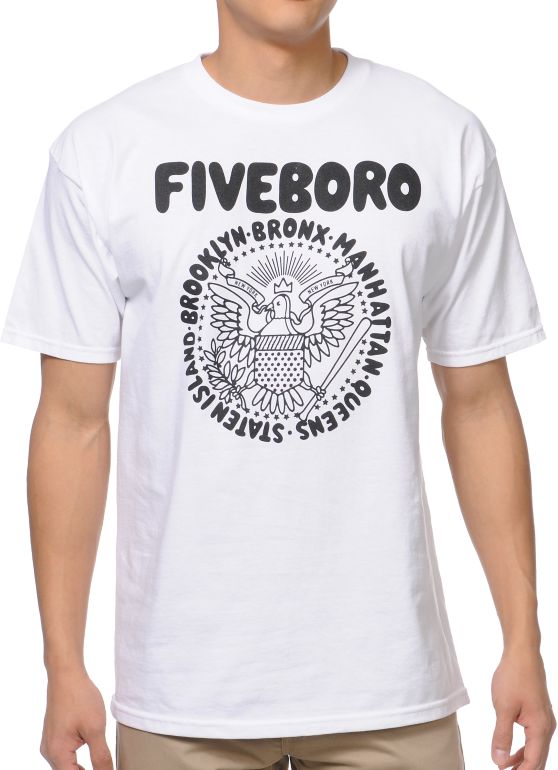 5BORO Pigeon Rocker White Tee Shirt