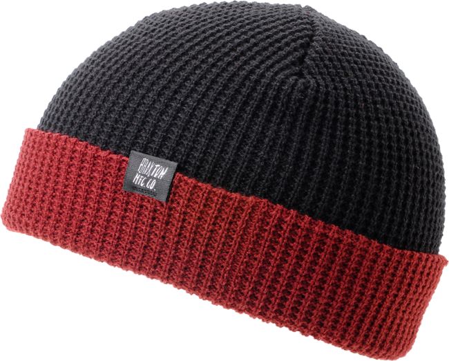 Brixton Duncan Black & Burgundy Cuff Beanie